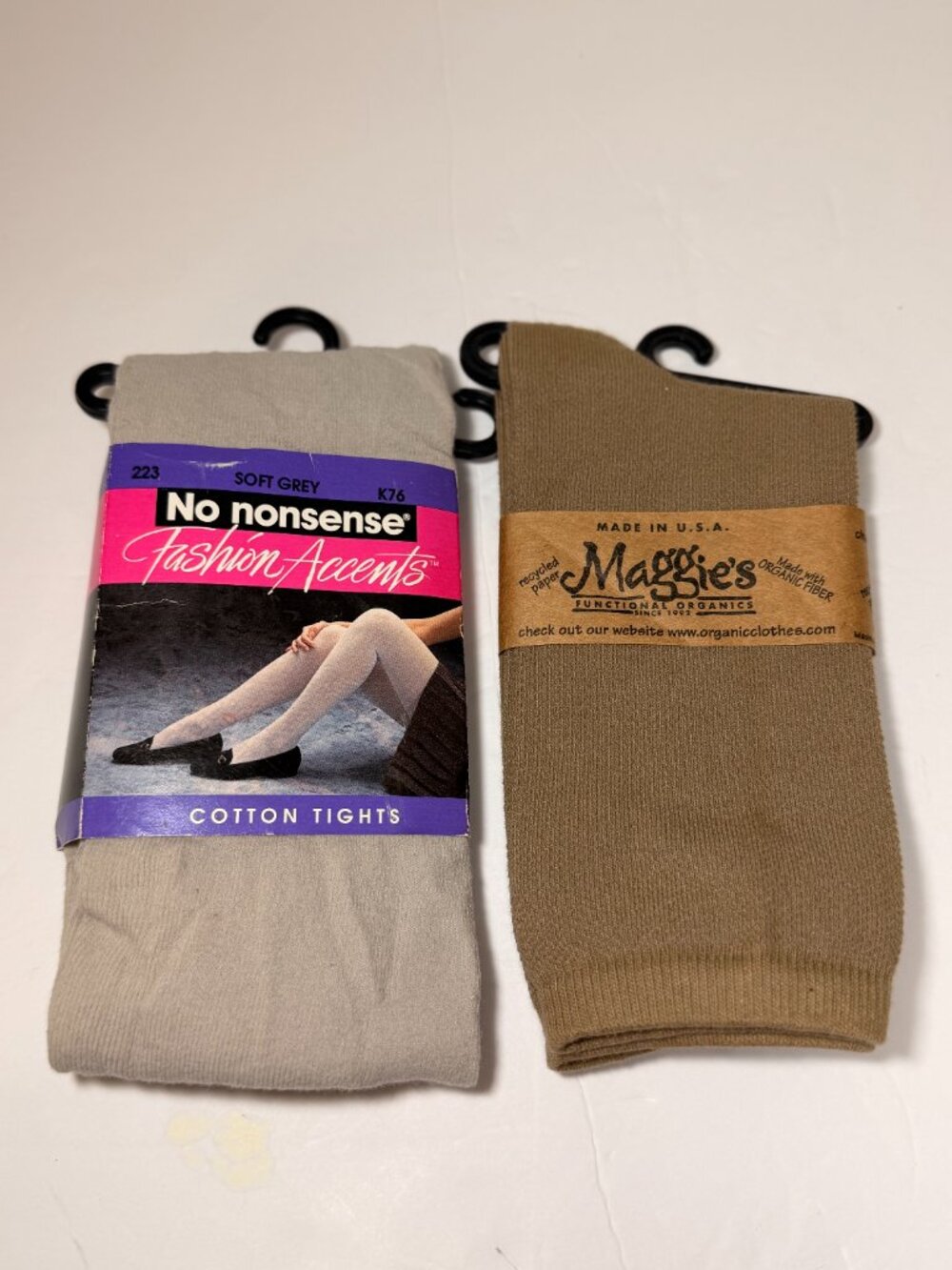 Kayser-Roth Vintage Tights (Grey),Maggie's Organics Socks (Taupe)